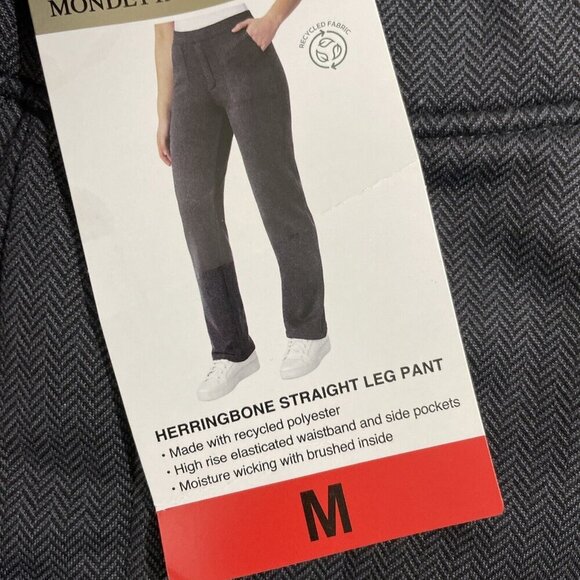 NEW Mondetta Ladies M Pull-On Herringbone Straight Leg Sweatpants Black - Picture 5 of 8